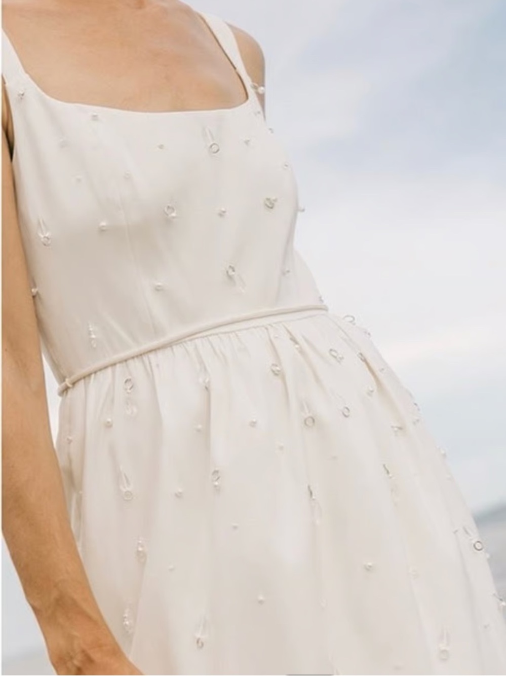 NWT ANTONIO MELANI x Elizabeth damrich glass mikado White Beaded Dress size 4 - Picture 4 of 14